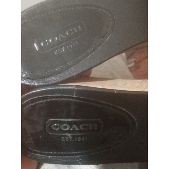 Coach Judith Black Patent Leather Cork Wedge Sandals Women's Size 8.5 B - Picture 3 of 12